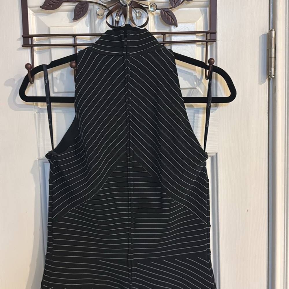 Cach Black Striped Unique Asymmetric Dress - image 7